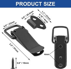 4Pcs Black Metal Toggle Latch Set with Screws for Wood & Storage Containers