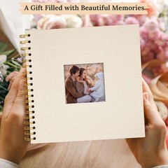 Scrapbook Photo Album Linen Cover, 10 x 10 Inch 10 40 Pages, Beige