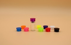 Flexible Combo Size 3ml & 5/10/20ml Vial Caps – Set of 10 – Assorted Colors