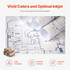 Wide Format Paper Plotter Paper 6 Rolls 24 in x 150 ft CAD Bond Rolls