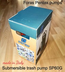 FORAS Pentax SP100G submersible dirty water pump, 13 m, 250 L/min, 4 mm,…