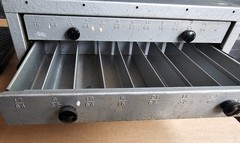 INDIVIDUAL SLOTTED 3 Drawer STACKABLE Parts Cabinet 26 slots 1/16 1/2 Dividers