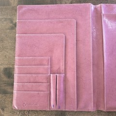 Franklin Covey Portfolio Binder Pink Leather *see pics
