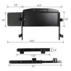 Steel Keyboard Tray Under Desk Drawer Sliding Pull Out w/360° Mouse Tray 22″x16″