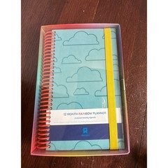 Pipsticks 12 Month Rainbow Planner Undated Weekly Agenda Stickers Blue Clouds