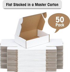 Small Mailing Boxes 50 Pack 7x5x2 Inches White Cardboard Shipping Supplies