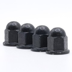 Retainer Nuts/Screws for Volvo M6-1.0 License Plates (Set of 4, Black, Rear)