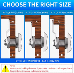 5/8 Inch Thumb Operated Offset Cam Lock, 5Pcs Keyless Compartment for RV, Cabine
