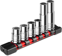6PCS 3/8″ Drive 10Mm Socket Set, Deep & Shallow, Mirror Finish, Cr-V Steel