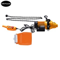 Electric Chain Hoist Single Phase Crane Hoist 2200 lbs Load 13 ft Lifting 1500W