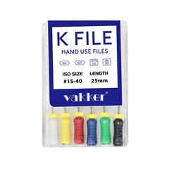 6/pk Dental Endo K-Files Root Canal Hand Use Files Stainless Steel #6 #8 #10