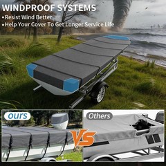 Jon Boat Cover 10-12ft,1200D 5-Layer Waterproof Oxford Fabric,Heavy Duty UV P…