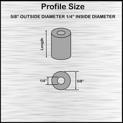 Aluminum Spacer Black 5/8″ OD x 1/4″ ID x Choose Your Length, Round Spacer Un…