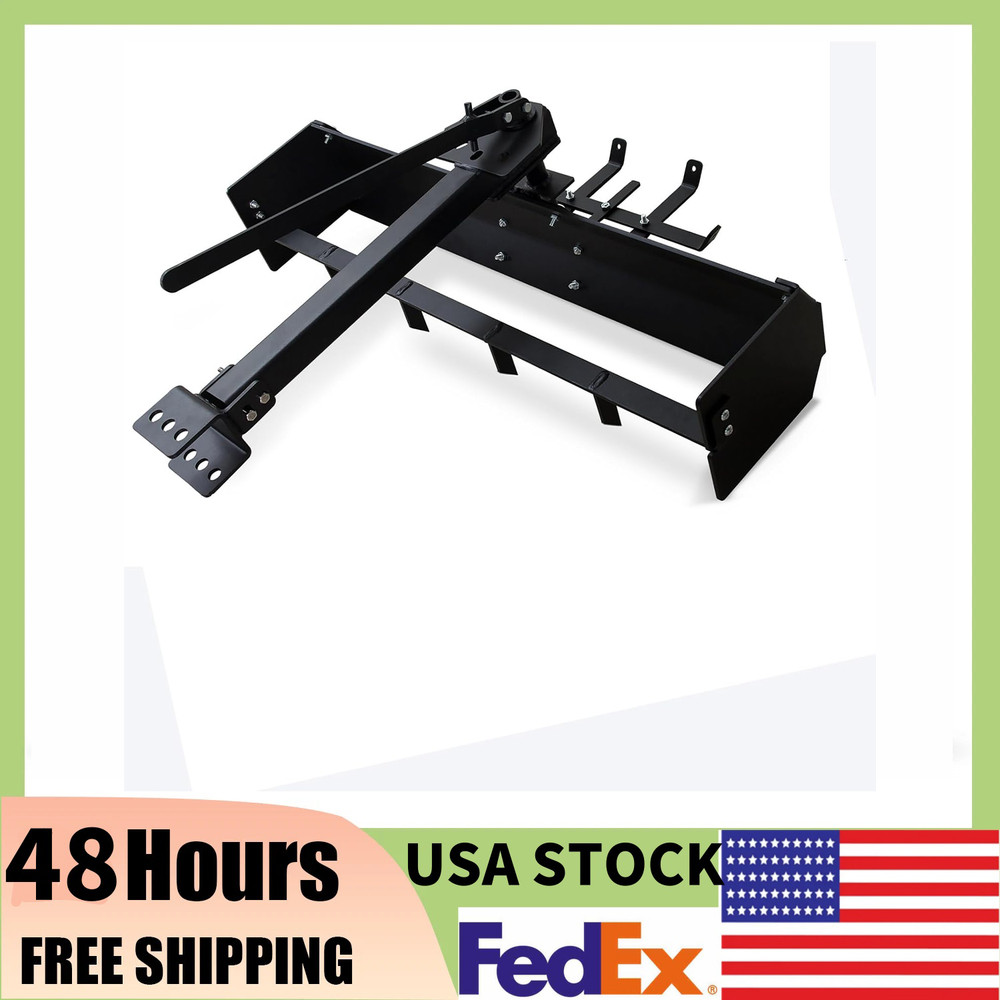 42″ Steel Adjustable Tow Behind Box Scraper Blade Sleeve Hitch for Lawn Tractors