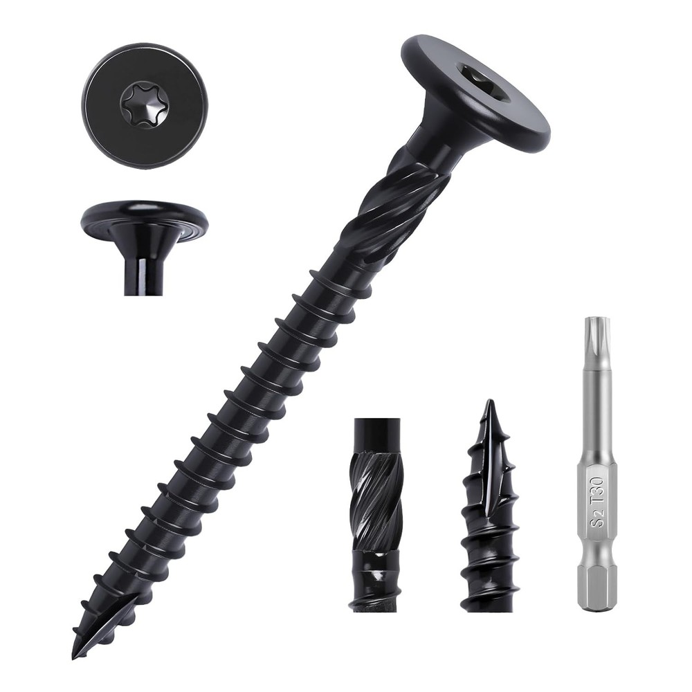 #14 x 2-7/8 Inch Exterior Deck Screws 55pcs, Heavy Duty Structural Wood Screws,