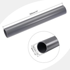 PVC Rigid Round Pipe 45.2mm ID 50mm OD 0.35m Light Grey High Impact
