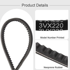 2pcs 3VX220 Rubber V-Belt, Raw Edge Cogged Industrial V Belt 22″ Length