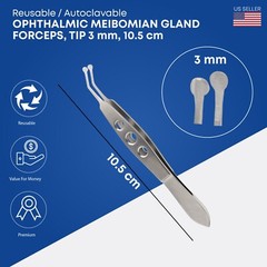 Meibomian Gland Expressor Forceps Set Eyelid Tweezers Kit Ophthalmic Tools 6 Pcs