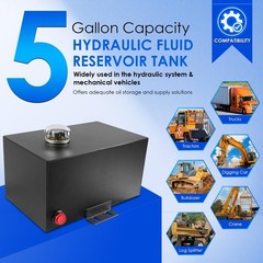 5 Gallon 14 Gauge Hydraulic Fluid Reservoir Tank Inlet 1-1/2″/ Outlet 3/4″ FNPT
