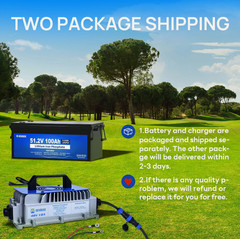 DCHOUSE 48V 100Ah Lithium Golf Cart Battery + 48V 18A Charger Trolling Motor RV