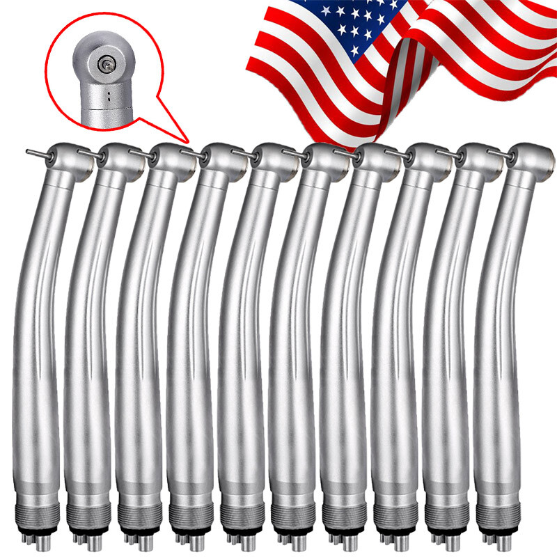 10pcs Dental High Speed Handpiece Push Standard Head Single Spary 4 Holes