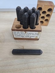 Young Bros GRIP Stamp Metal Die Punch Set 1/4 in Number 0-8 9 pcs 5110-289-0003