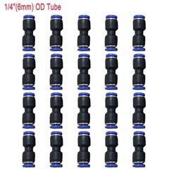 QUICK Pneumatic Straight Union Push 20X 1/4″(6mm) OD Tube To Connect Air Fitting