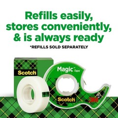 Scotch Invisible Matte Finish Magic Tape with Dispensers 3/4 Inches x 300 Inches