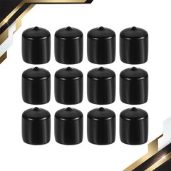 12 Pack 7/8″ ID Round Rubber End Caps Flexible Rubber Bolt Covers Caps Black