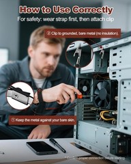 New 1PC Black Adjustable Anti Static Wrist Strap With Clip For Various Scenarios
