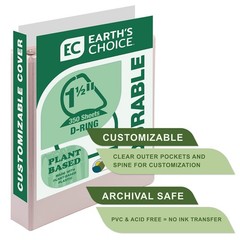 Plant-Based 1.5 Inch Durable D-Ring, View Binder, Eco-Friendly, Certified Bio…