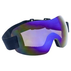 Birdz Eyewear Starling Skydiving Padded Motorcycle Goggles Blue Mirror Lens