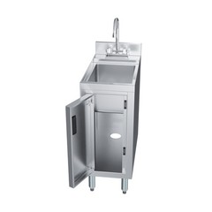 AmGood 22 in. x 12 in. Stainless Steel Underbar Hand Sink with Cabinet Base