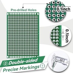 Prototype PCB Board Kit 104pcs Double Sided Assorted Sizes 2.54mm Pin Headers