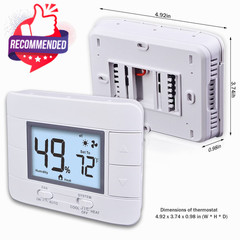White Non-Programmable Home Thermostat 2 Heat 2 Cool Multistage