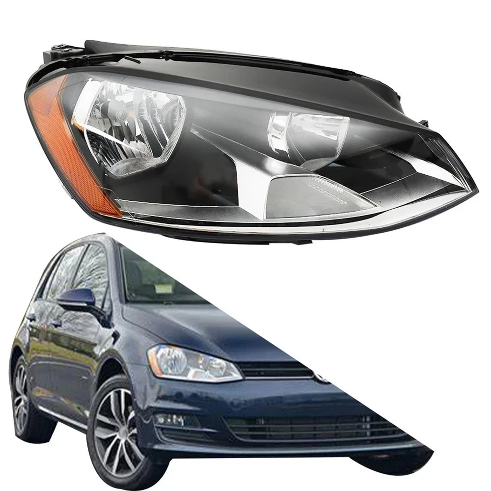 Right Passenger Headlight for Golf 2015-2017 Halogen Clear Lens VW2503160