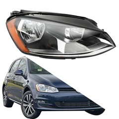 Right Passenger Headlight for Golf 2015-2017 Halogen Clear Lens VW2503160