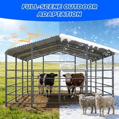 13x20ft Galvanized Metal Livestock Shelter Cattle Shed Steel Barn Horse Goat She