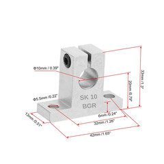 BGR 4 PCS SK10 Aluminum Linear Motion Rod Rail Clamping Guide Support 10mm Shaft