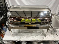 Acopa Supreme 8 Qt. Full Size Gold Accent Roll Top Chafer