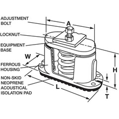Mason Industries 5C136 Floor Mount Vibration Isolator, Spring