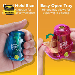 Office Pencil Sharpener, Manual, One Assorted Color, Twist-N-Sharp, Kids, Boys,