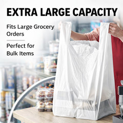 Jumbo T-Shirt Bags 20x10x36 0.71 Mil Heavy Duty Plastic Grocery Carry Out Bags