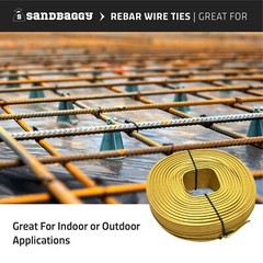 Sandbaggy Yellow PVC Rebar Tie Wire Reel 16 Gauge | Approx. 300 ft Length Roll