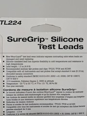 Authentic Fluke TL224 SureGrip Silicone Test Leads 1.5m Right Angle DMM Probes
