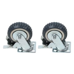 4 Pcs 6 Inch Swivel Caster Wheels Heavy Duty Inclined Fixed Wheel With Brake