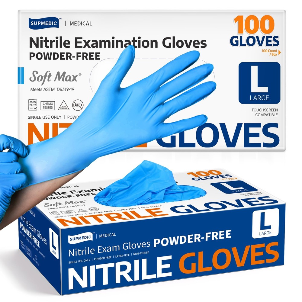 Medical Soft Max™ Nitrile Exam Gloves, 100 Count Latex-Free Powder-Free Non-Ster