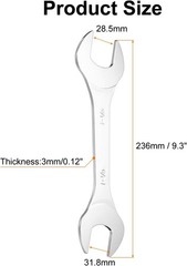HARFINGTON Thin Open End Wrenches SAE, 1 1/8×1 1/4 Inches, White