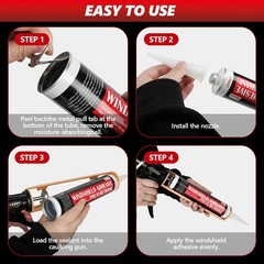 [2 Pack] Polyurethane Windshield Adhesive, Windshield Sealant Black – High Bond