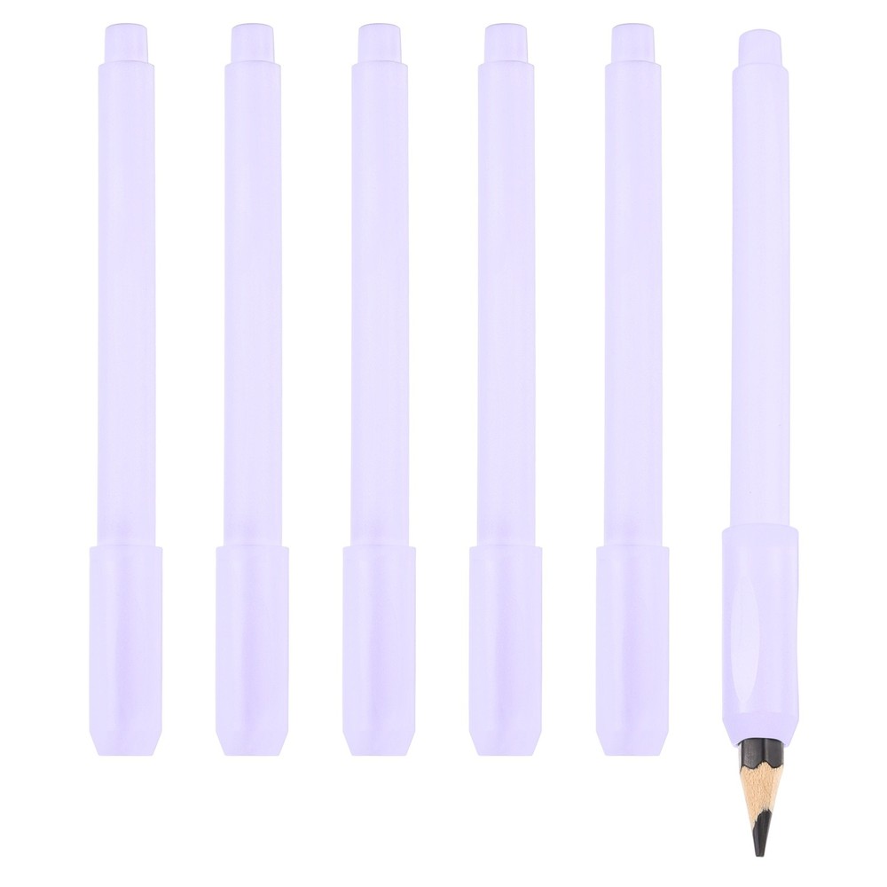 Pencil Extenders, 6 Pack Adjustable Pencil Extenders, Purple